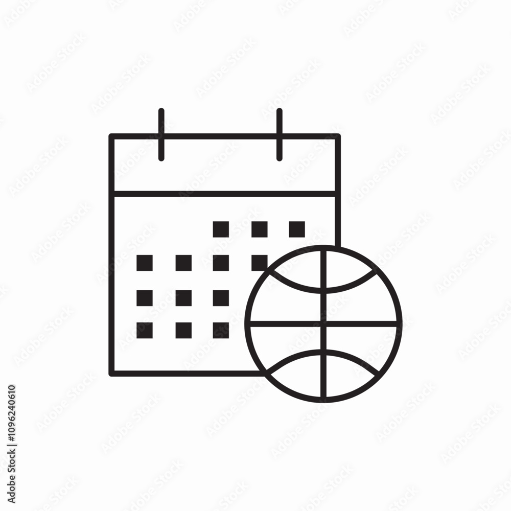 basketball lesson time calendar icon sign vector basketball lesson time calendar icon sign vector