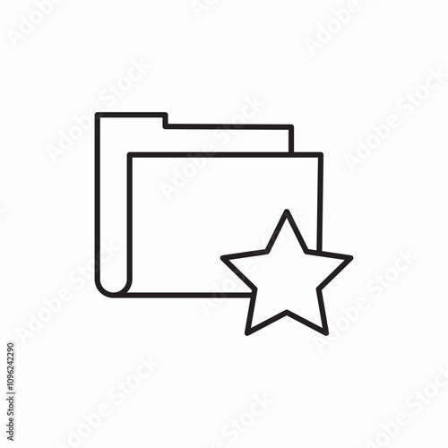 star pin favorite folder icon sign vector