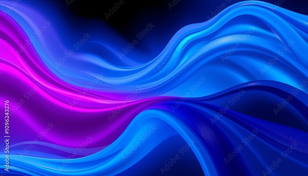 Fototapeta premium Dynamic Indigo and Magenta Waves for Widescreen Backgrounds
