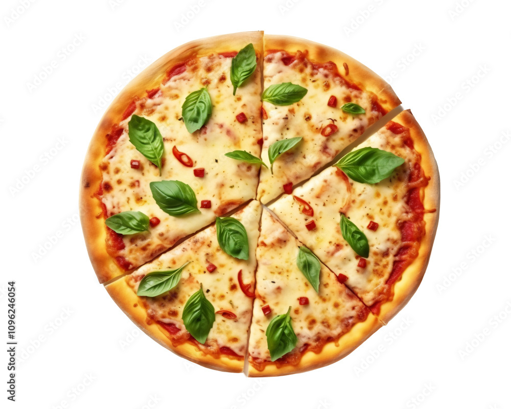 a pizza with basil leaves on top a pizza with basil leaves on top