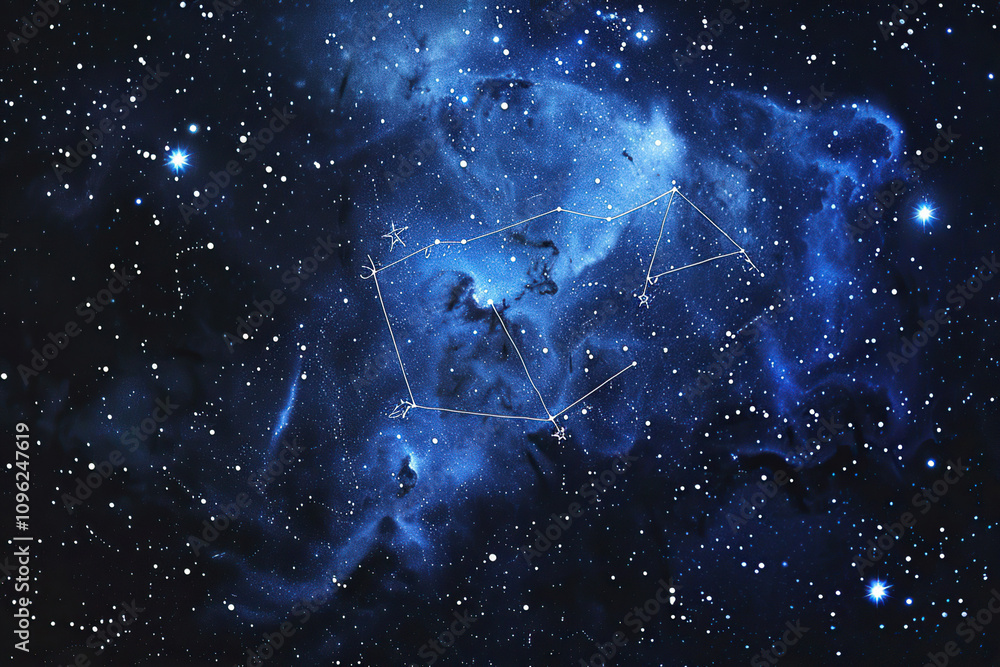 Astrological composition with empty starry sky for zodiac sign symbol Astrological composition with empty starry sky for zodiac sign symbol