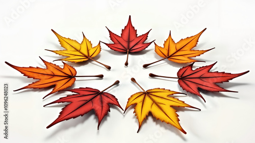 Colorful Autumn Leaves in a Circle