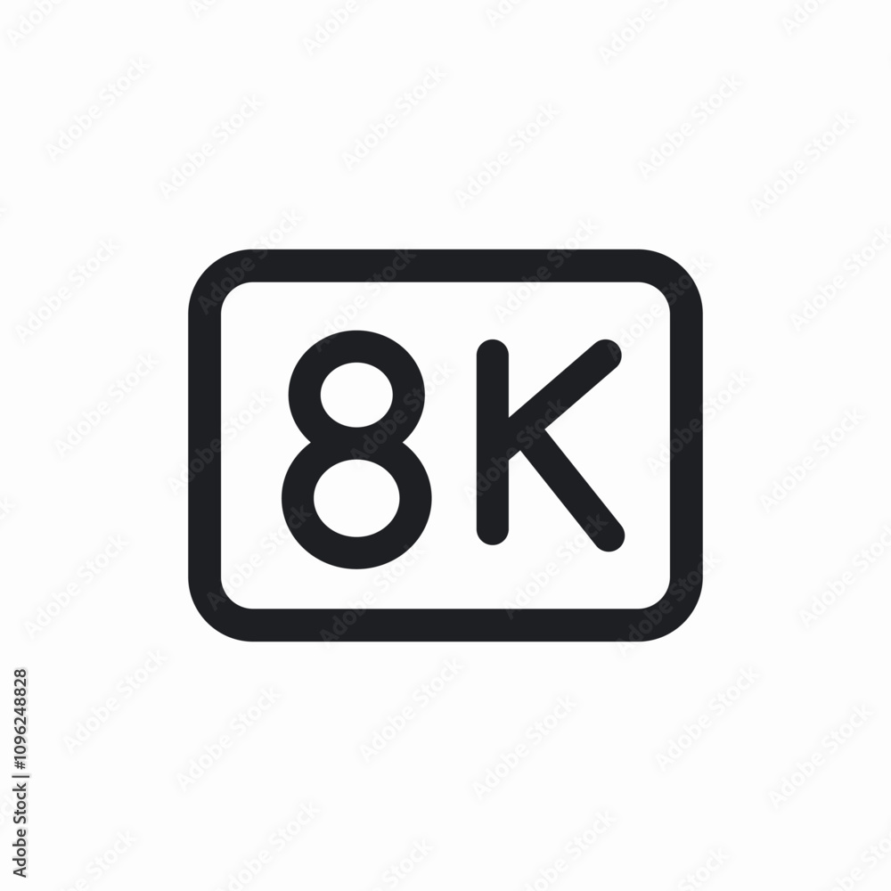 video quality 8k icon sign vector video quality 8k icon sign vector