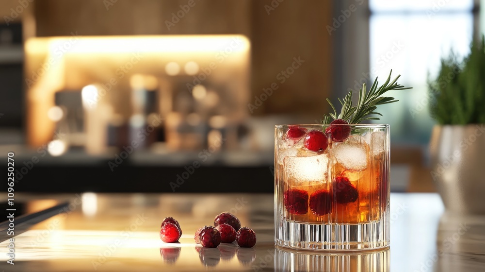 Invigorating Iced Tea with Berries and Rosemary Garnish Displayed on a Modern Kitchen Countertop in Bright Natural Light Invigorating Iced Tea with Berries and Rosemary Garnish Displayed on a Modern Kitchen Countertop in Bright Natural Light