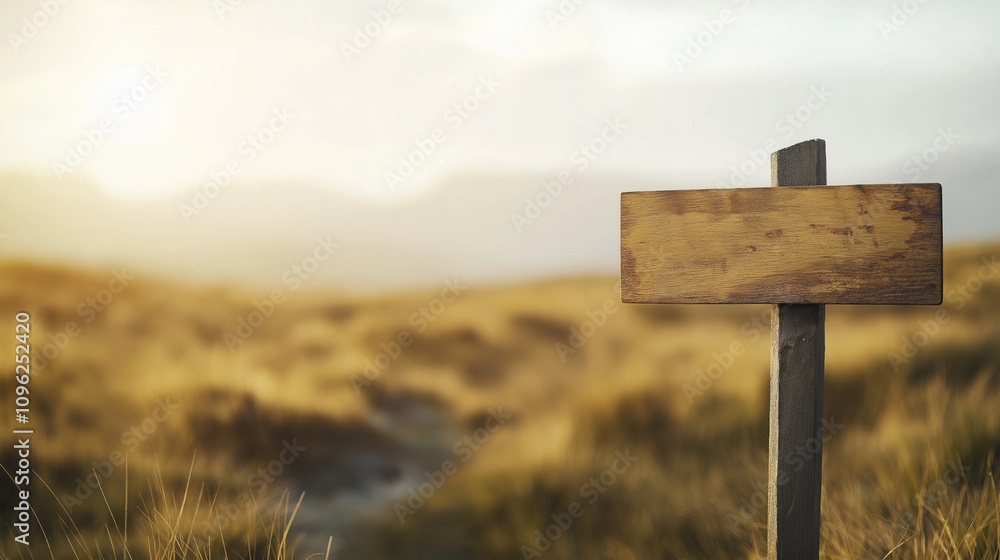 Blank Signpost in Beautiful Natural Landscape Blank Signpost in Beautiful Natural Landscape