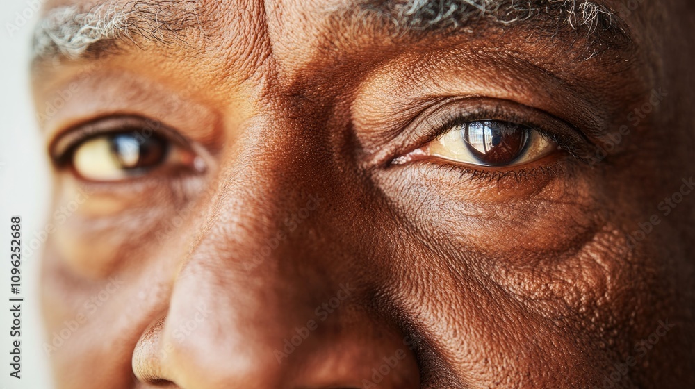 Close-up of an elderly man with a textured face, featuring deep-set dark eyes, reflecting wisdom and vitality in a natural light setting. Close-up of an elderly man with a textured face, featuring deep-set dark eyes, reflecting wisdom and vitality in a natural light setting.