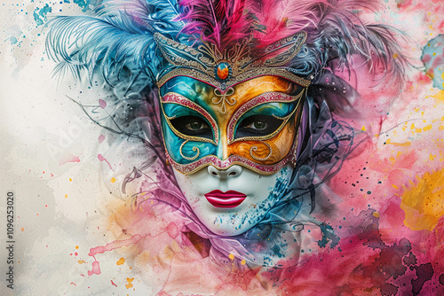 Wallpaper Mural Beautiful greeting card with bright holiday composition for happy celebrate mardi gras Torontodigital.ca