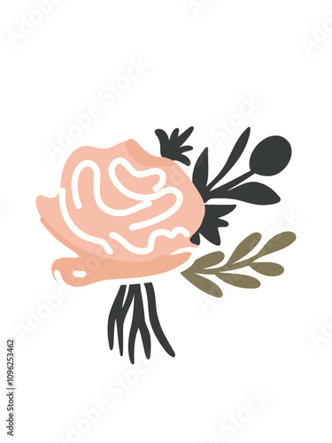 romantic boutonniere with delicate flowers