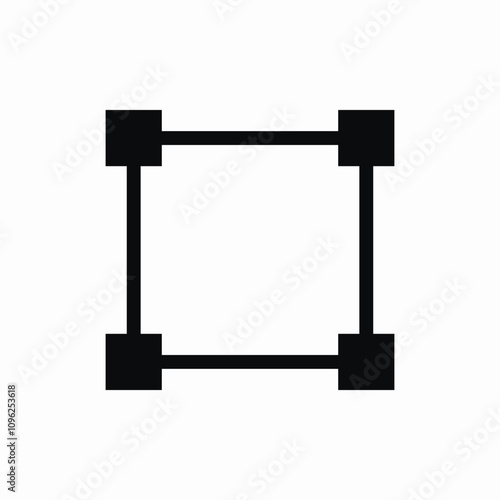 square feet icon sign vector