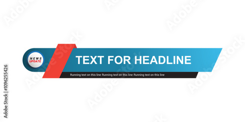 Blue Lower third template for TV banners, bars for live news and sport channels, streaming and broadcasting.