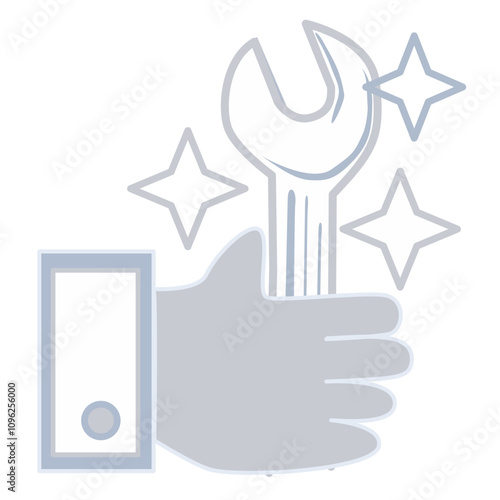 Wrench in hand icon. Repair icon. service sign