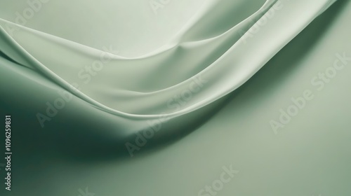 Smooth green fabric background displaying a subtle gradient that transitions from light green to a soft grayish tone, creating an elegant and serene visual effect. photo