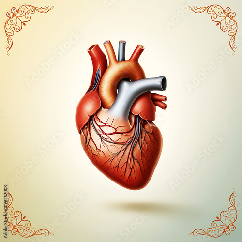 human heart details for medical education wallpaper illustration photo