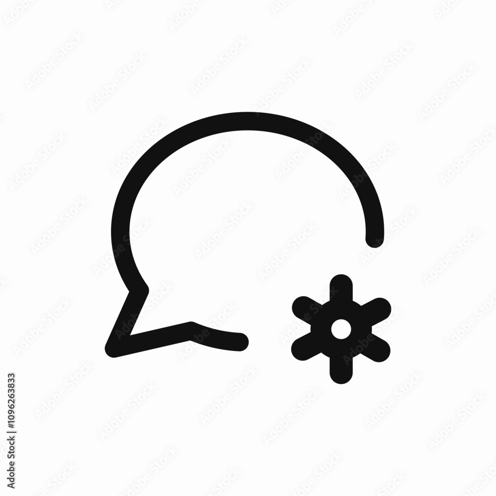 sttings speech bubble icon sign vector sttings speech bubble icon sign vector
