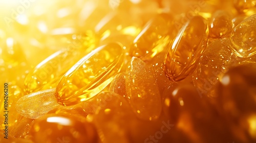 Wallpaper Mural Golden Omega-3 Capsules: Close-Up Product Shot. AI Generated Torontodigital.ca