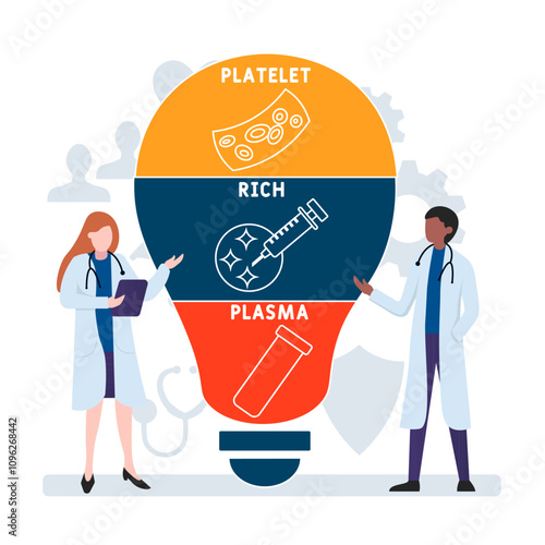 PRP - platelet rich plasma acronym. medical concept background. vector illustration concept with keywords and icons. lettering illustration with icons for web banner, flyer, landing pag