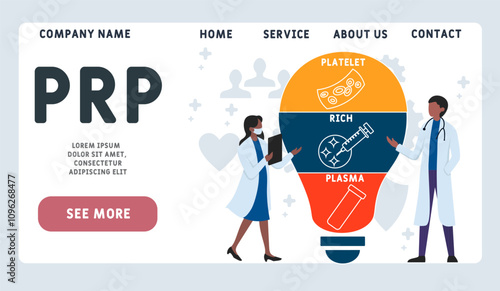 PRP - platelet rich plasma acronym. medical concept background. vector illustration concept with keywords and icons. lettering illustration with icons for web banner, flyer, landing pag