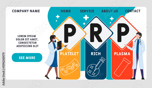 PRP - platelet rich plasma acronym. medical concept background. vector illustration concept with keywords and icons. lettering illustration with icons for web banner, flyer, landing pag