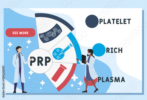 PRP - platelet rich plasma acronym. medical concept background. vector illustration concept with keywords and icons. lettering illustration with icons for web banner, flyer, landing pag