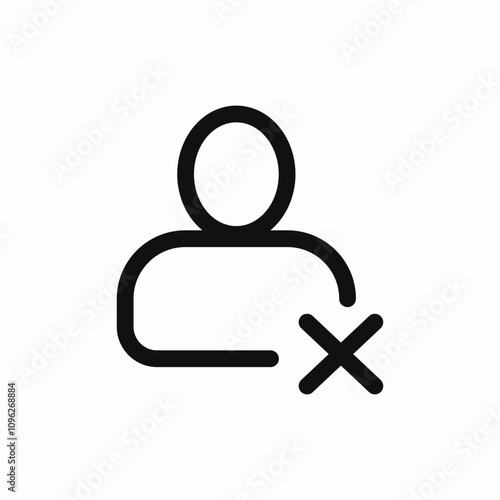 delete user icon sign vector