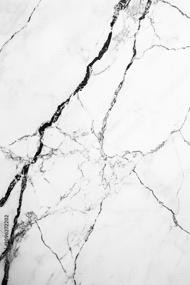 Fototapeta premium Clean minimalist white marble background with natural veining