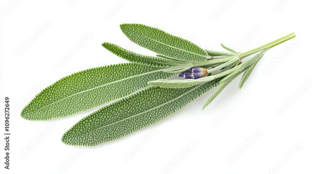 Fresh Sage Leaves, Close-up View Fresh Sage Leaves, Close-up View