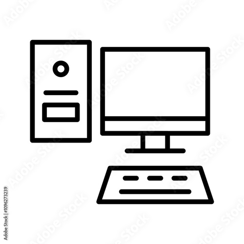 Desktop Computer Vector Icon