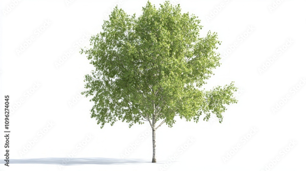 Stunning Isolated Birch Tree in Springtime Stunning Isolated Birch Tree in Springtime