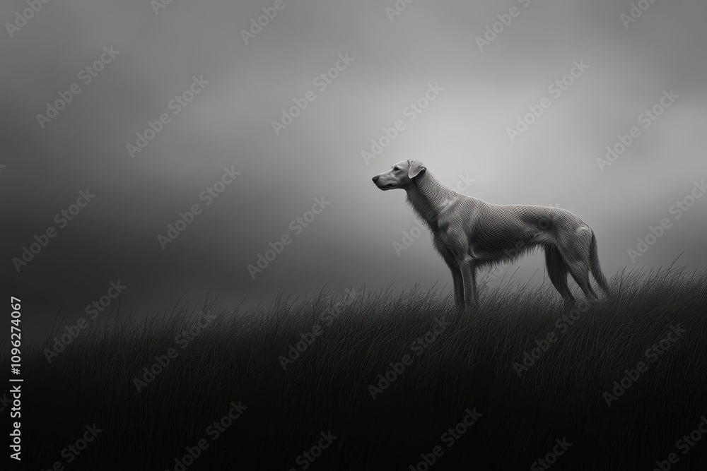 Fototapeta premium Irish Wolfhound in a Field