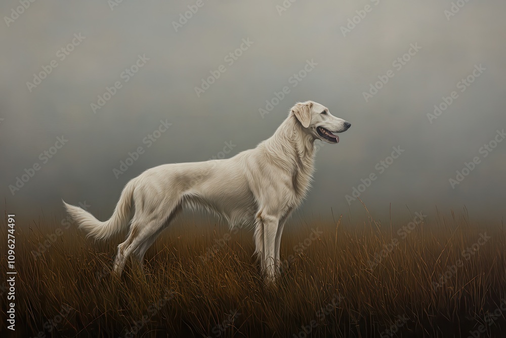 Fototapeta premium Irish Wolfhound in a Field