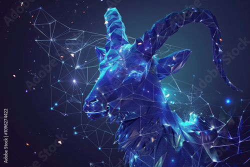 Astrological composition with concept of Capricorn zodiac sign symbol