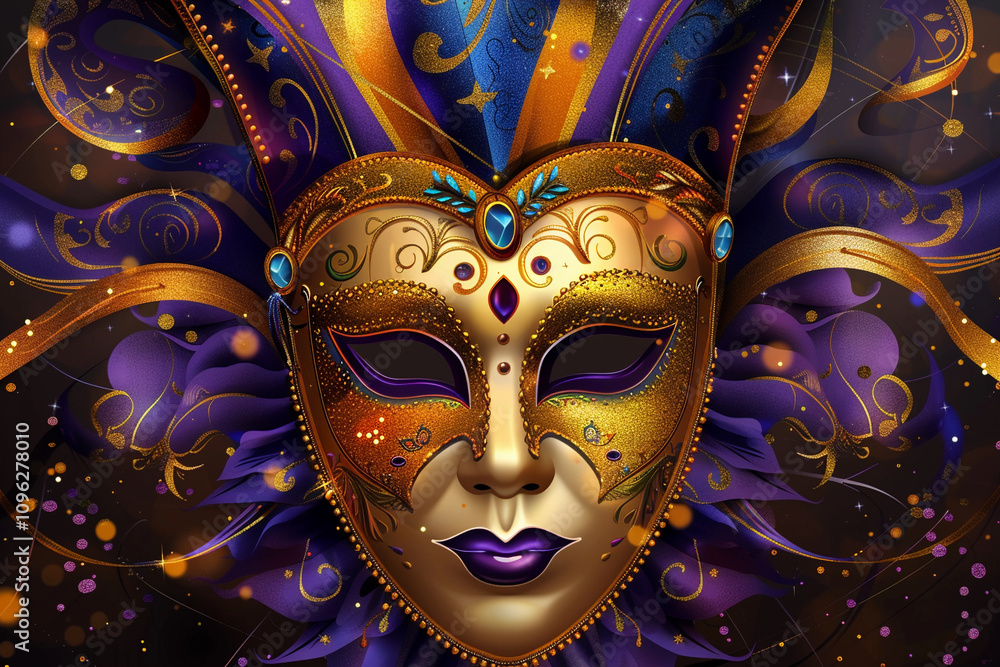 Beautiful greeting card with bright holiday composition for happy celebrate mardi gras Beautiful greeting card with bright holiday composition for happy celebrate mardi gras