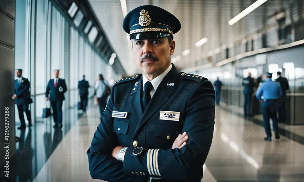 Customs agent at the airport. Customs agent at the airport.
