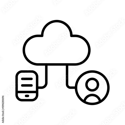 Hybrid Cloud Vector Icon