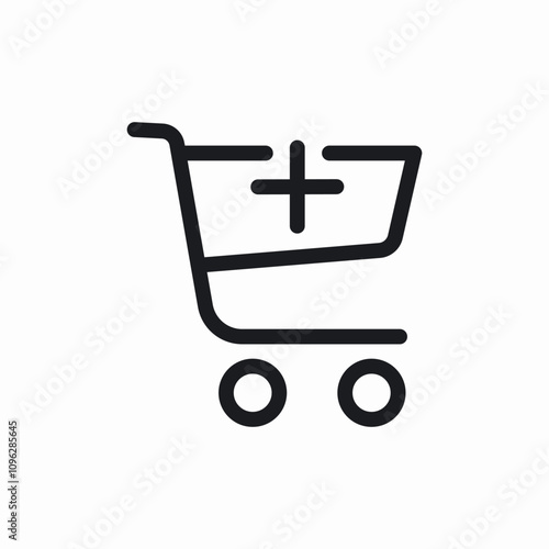 shopping plus icon sign vector