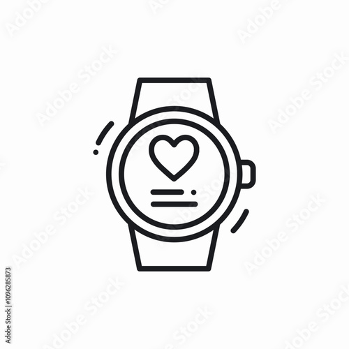 smart watch heart pulse icon sign vector