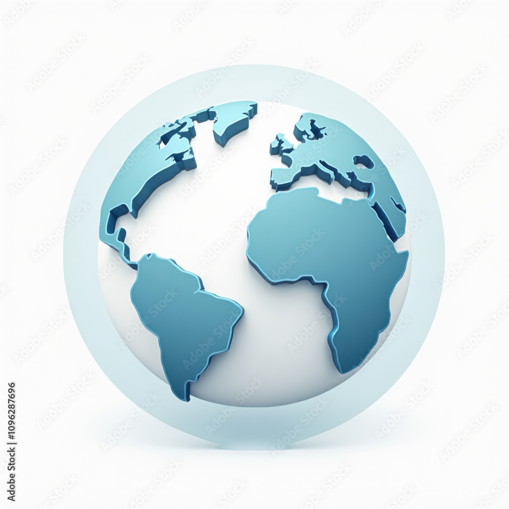 Crisp High-Resolution Globe Icon on White Background Crisp High-Resolution Globe Icon on White Background