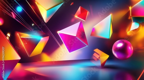 Abstract Neon Geometric Shapes