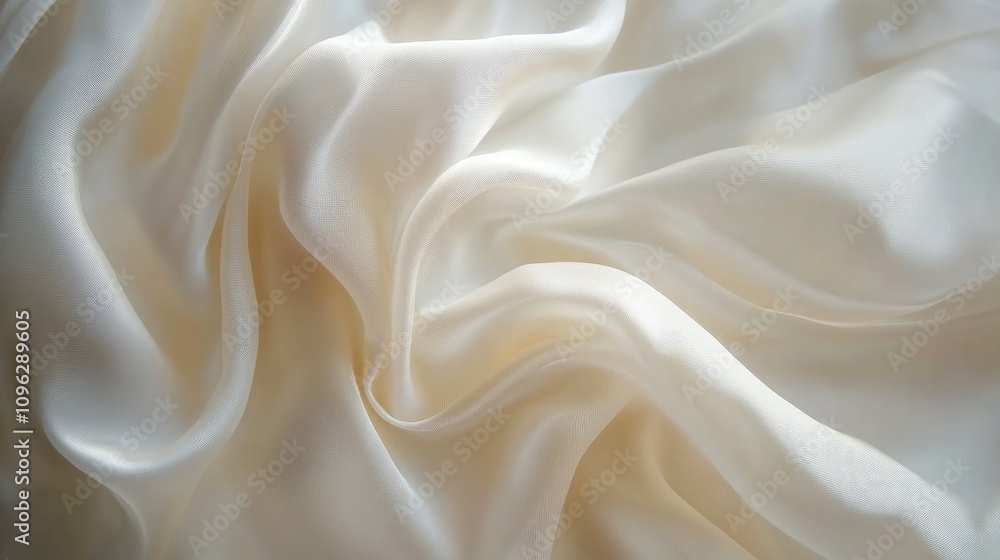 Elegant white silk fabric draped in soft light and gentle shadows, creating a luxurious and flowing abstract background perfect for design use. Elegant white silk fabric draped in soft light and gentle shadows, creating a luxurious and flowing abstract background perfect for design use.