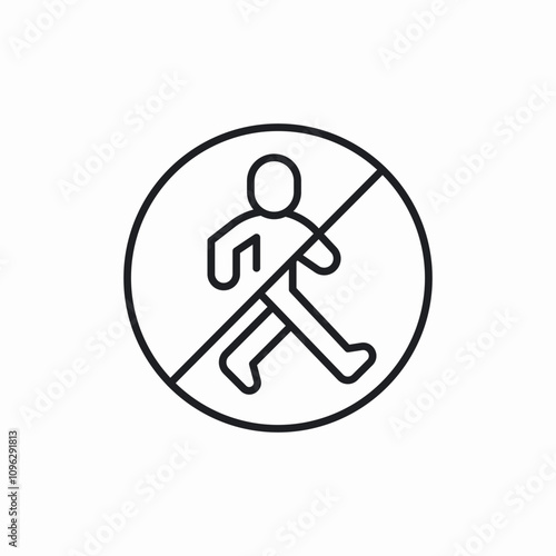 no walking icon sign vector