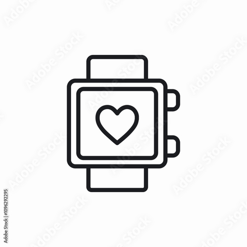 smart watch heart icon sign vector