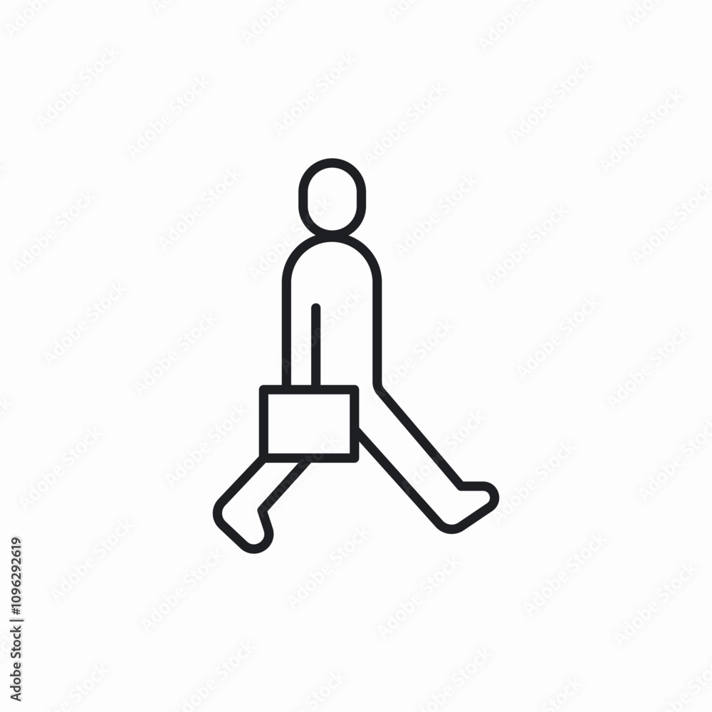 walk with briefcase to work icon sign vector walk with briefcase to work icon sign vector