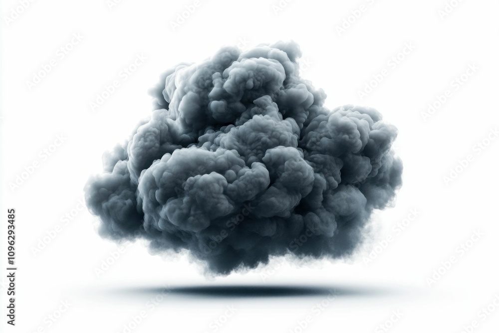 Dark Smoke Cloud Isolated on White Background Dark Smoke Cloud Isolated on White Background