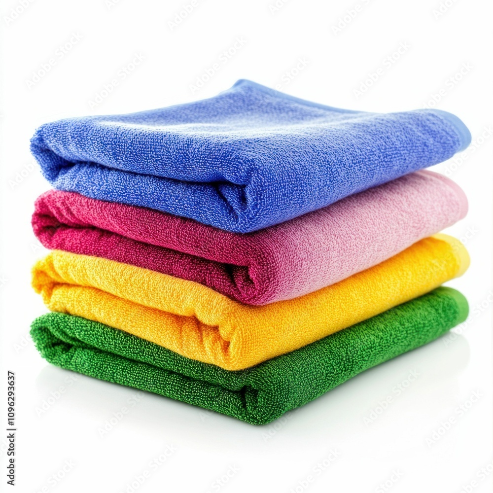 Stack of Colorful Microfiber Cleaning Cloths Stack of Colorful Microfiber Cleaning Cloths