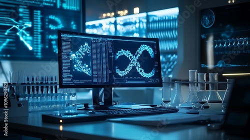 Wallpaper Mural An advanced biology research facility with digital tools for studying the molecular mechanisms of disease and treatment Torontodigital.ca