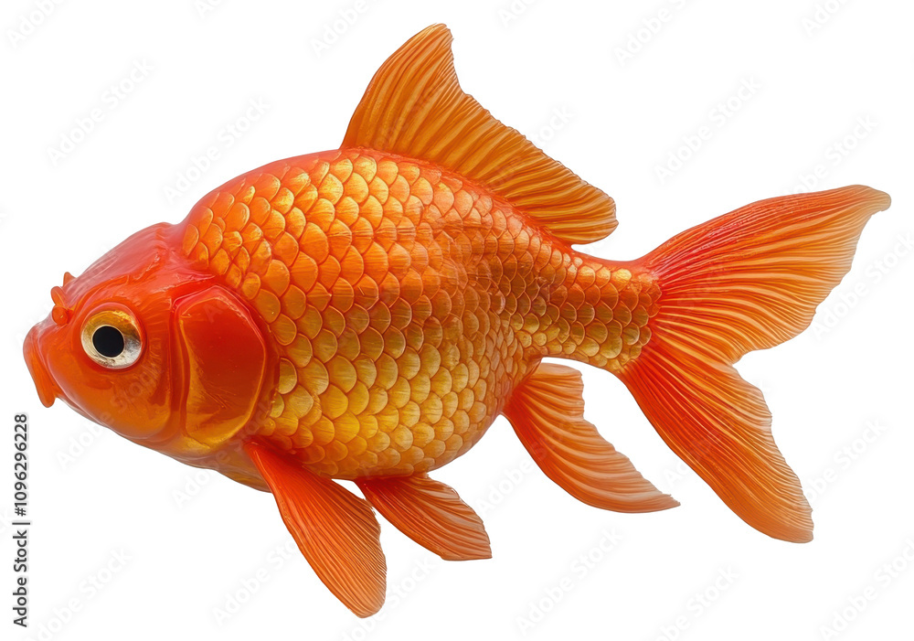 Fototapeta premium Goldfish, PNG, Isolated on Transparent Background