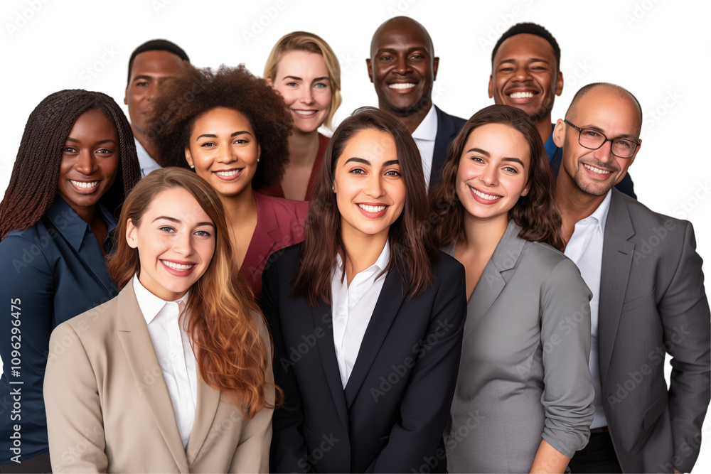 Group of smiling business interacial people in suits on transparent background. Groups of people in business attire. Rich man and women. Business leader. Startup boss. Isolated image. PNG cut out. Group of smiling business interacial people in suits on transparent background. Groups of people in business attire. Rich man and women. Business leader. Startup boss. Isolated image. PNG cut out.