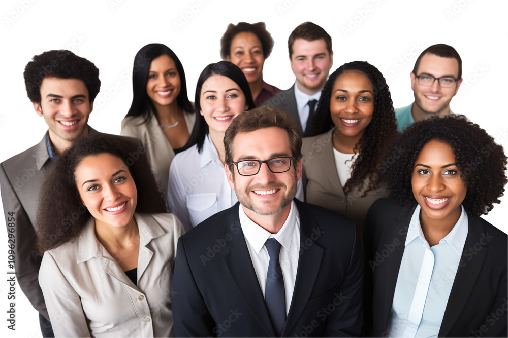 Group of smiling business interacial people in suits on transparent background. Groups of people in business attire. Rich man and women. Business leader. Startup boss. Isolated image. PNG cut out. Group of smiling business interacial people in suits on transparent background. Groups of people in business attire. Rich man and women. Business leader. Startup boss. Isolated image. PNG cut out.