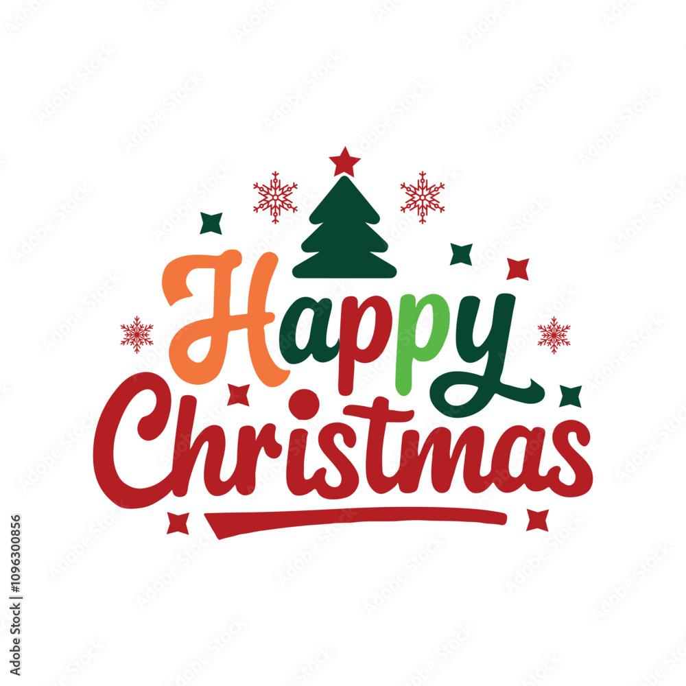 Happy Christmas Typography Vector Design. Happy Christmas Typography Vector Design.
