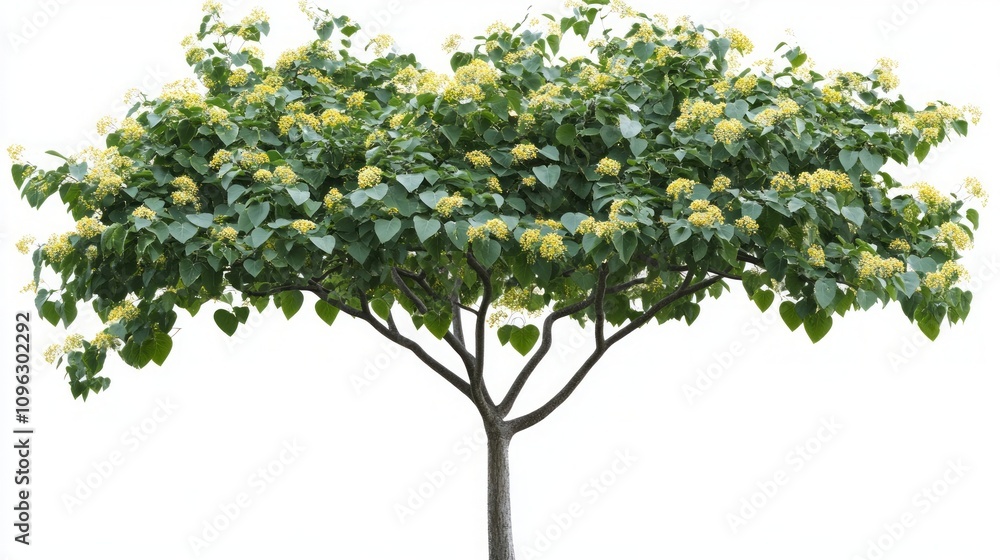 Stunning Green Tree with Yellow Blossoms Stunning Green Tree with Yellow Blossoms